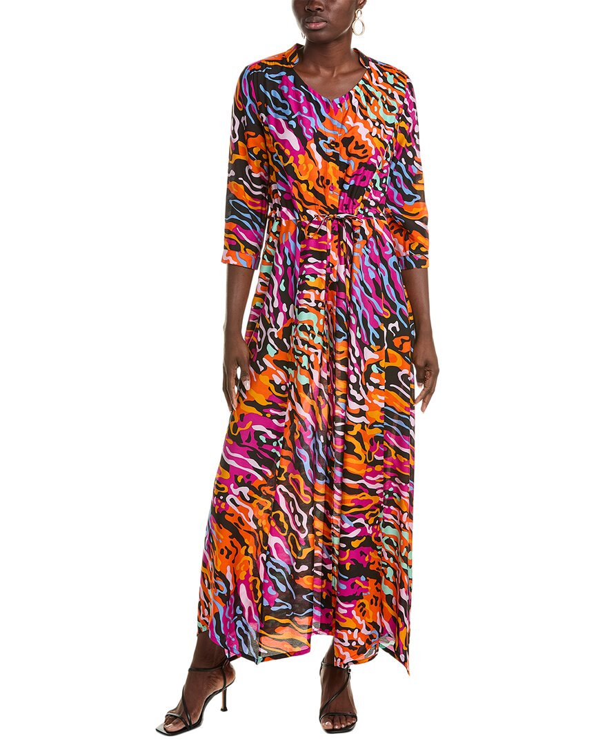 Diane Von Furstenberg Lily Silk-blend Maxi Dress In Orange