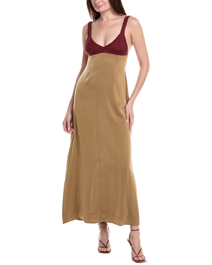 Weworewhat Crochet Maxi Dress In Beige