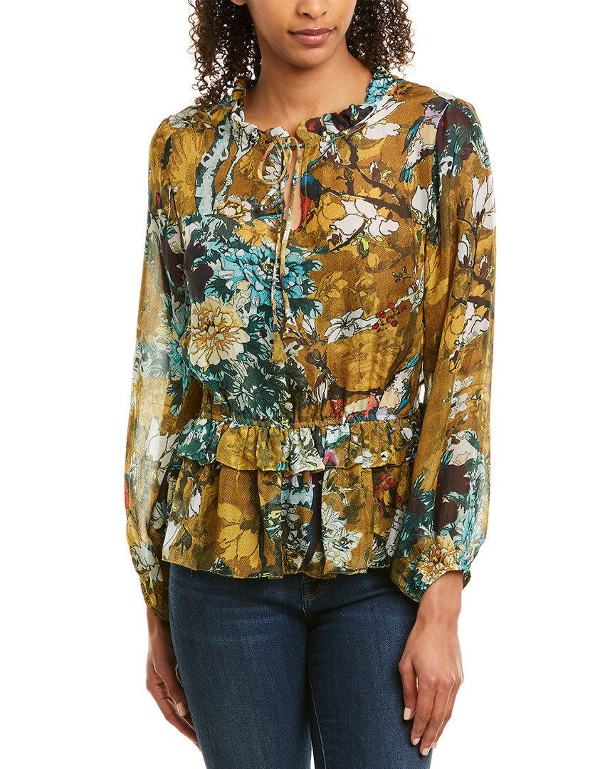 Image of Hemant & Nandita Ruffle Silk Top