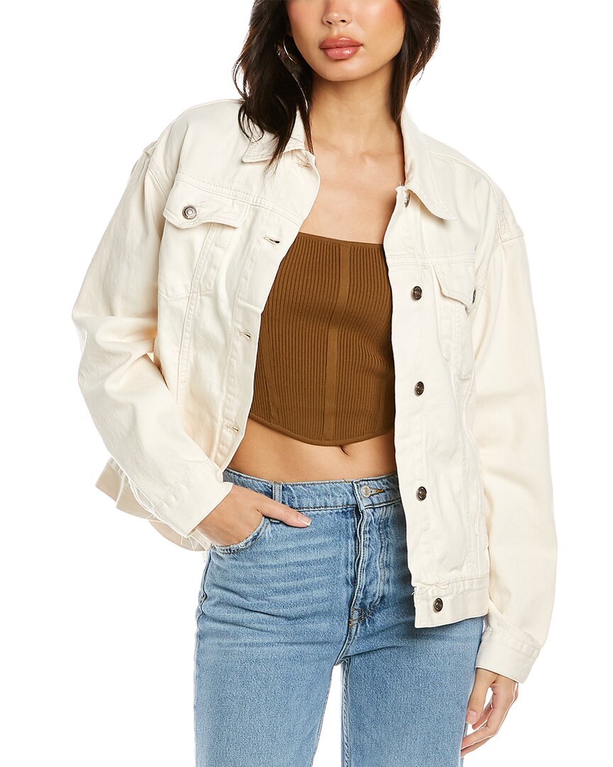 Free People Jolene Trucker Denim Jacket In Neutral | ModeSens