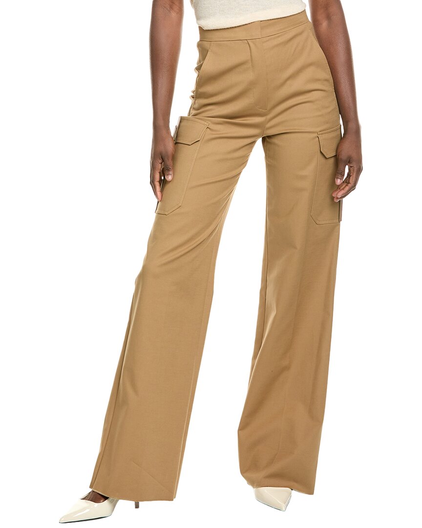 Max Mara Edda Cargo Wide-leg Trouser Beige In Beige
