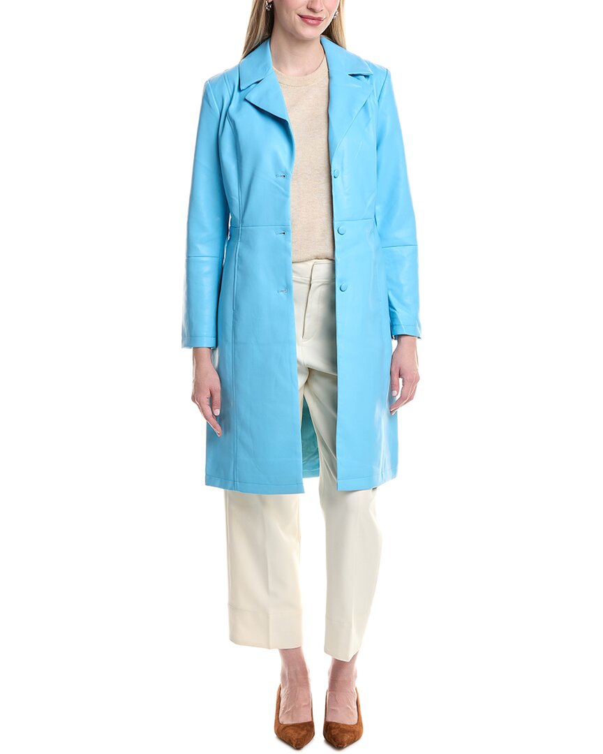 Badgley Mischka Single-breasted Sleek Cut Trench Coat In Multi