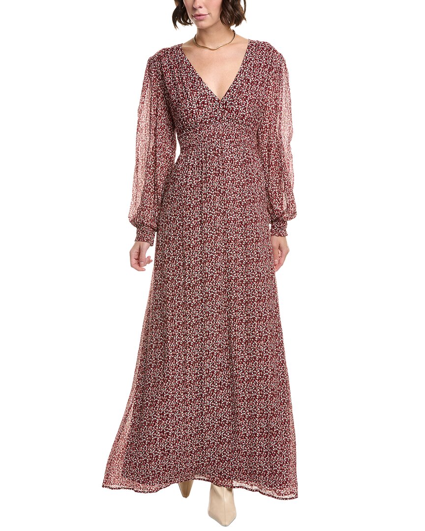 Ba&sh Keira Silk-blend Maxi Dress In Red