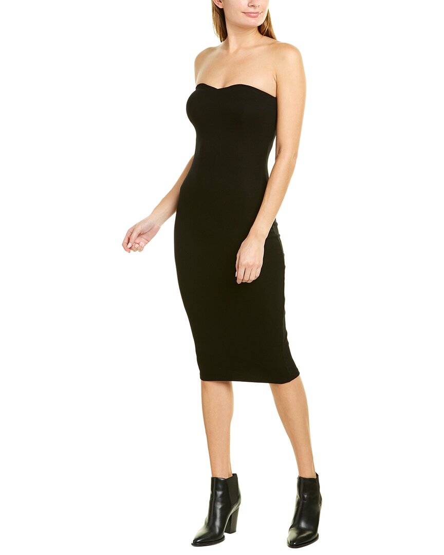 Image of Enza Costa Ribbed Strapless Silk-Blend Midi Dress