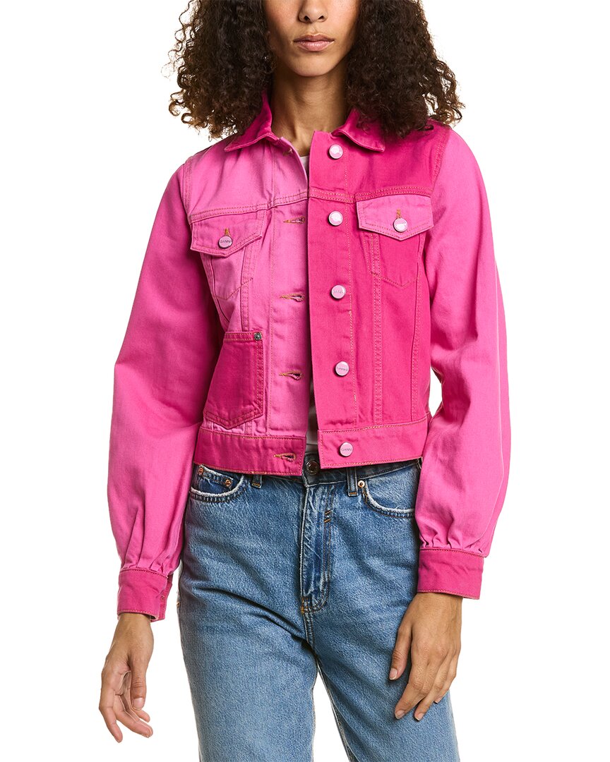 Ganni Denim Jacket In Pink