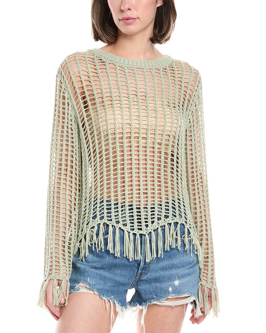 Harper Open Knit Fringe Top