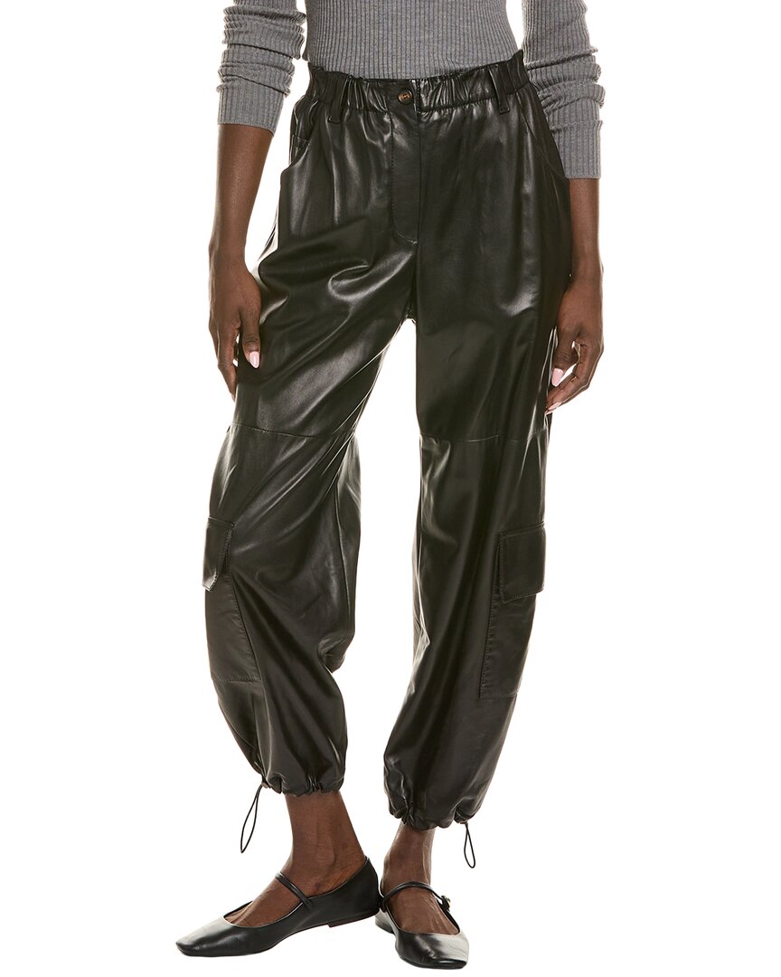 Shop Brunello Cucinelli Leather Pant