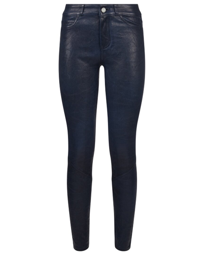 Shop Paige Hoxton Stretch Leather Pant In Blue