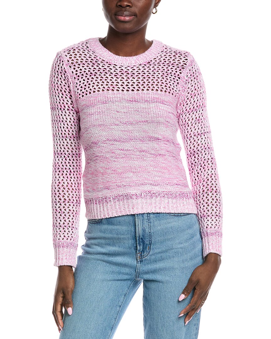 Autumn Cashmere Marled Mesh Sweater In Pink