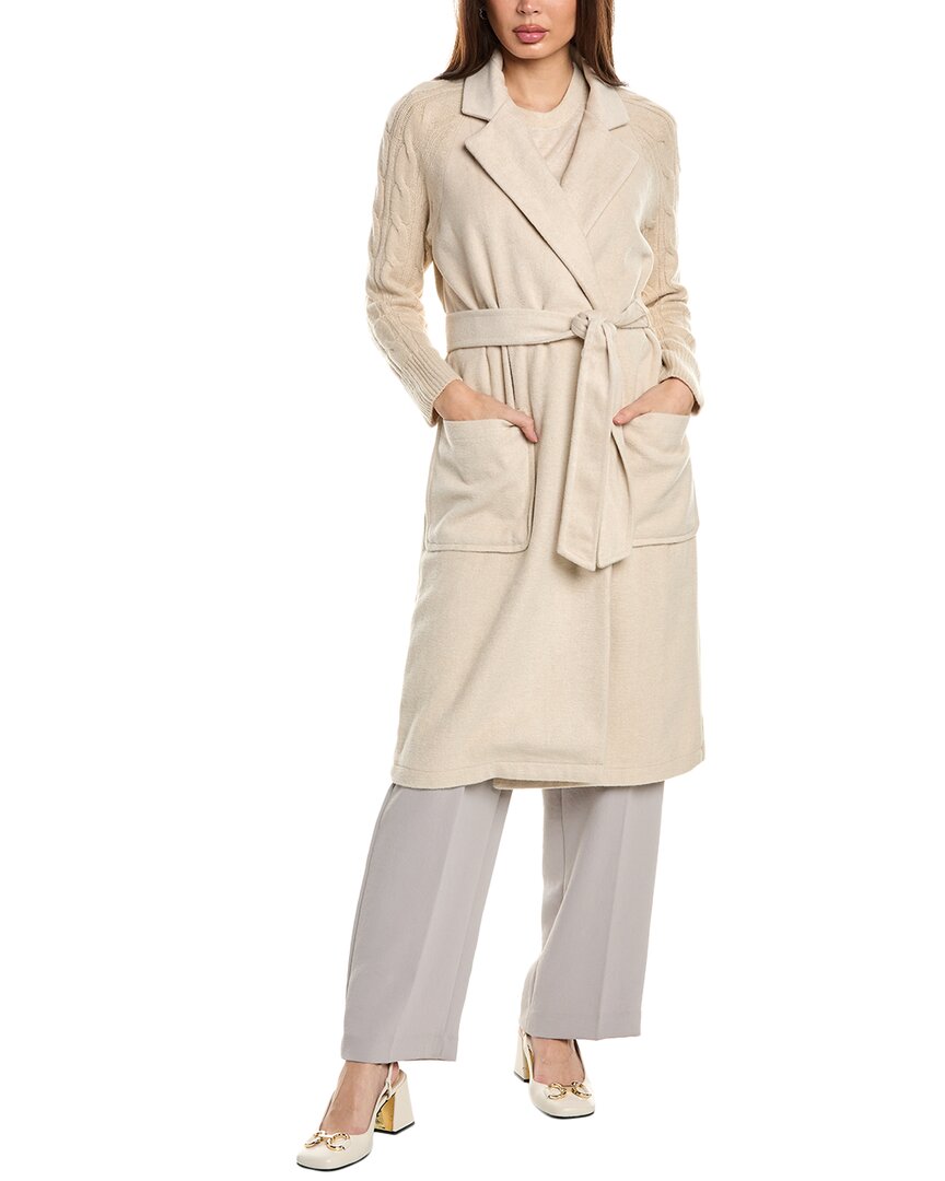 Vince Camuto Wool-blend Coat In Beige