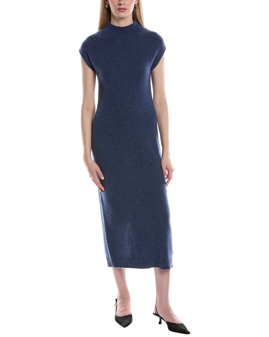 Philosophy Di Lorenzo Serafini Philosophy Funnel Neck Cashmere Midi Sweaterdress In Blue