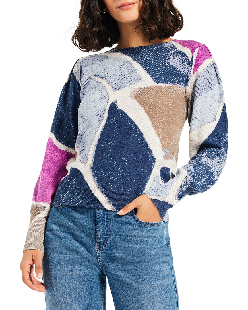 Shop Nic + Zoe Nic+zoe Petite Printed Tiles Femme Sleeve Sweater