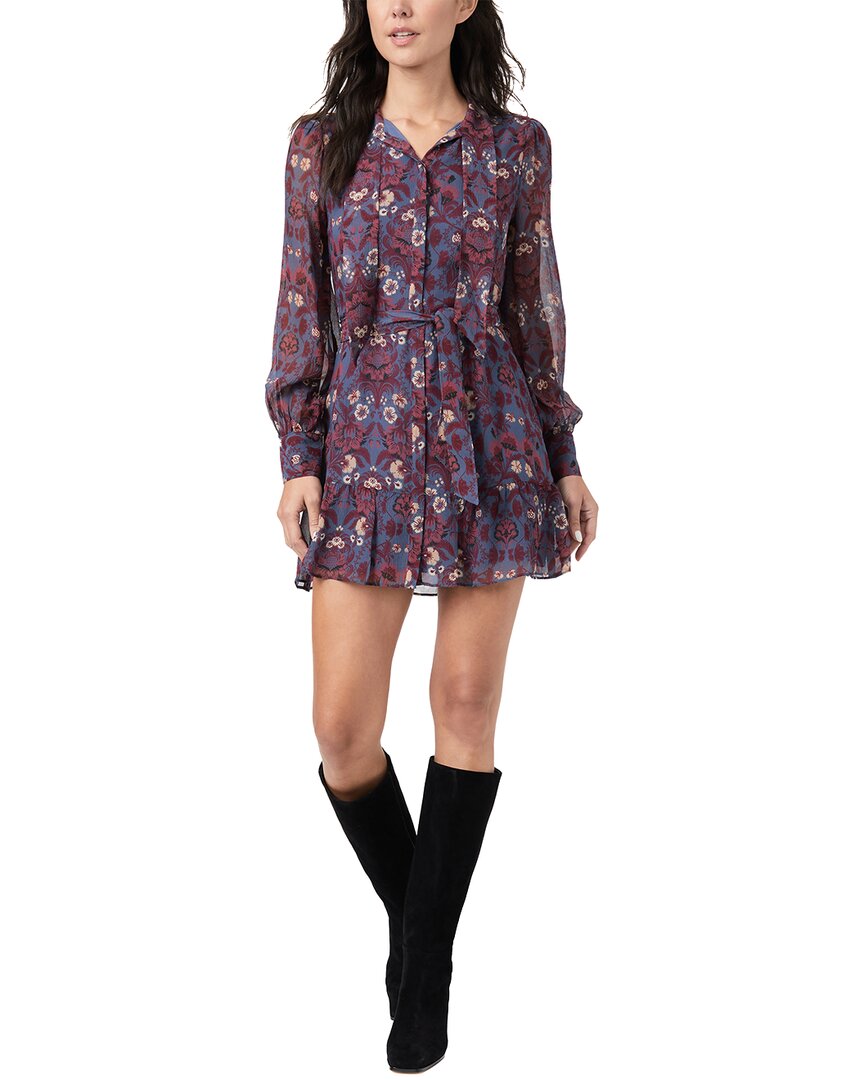 Paige Vittoria Long Sleeve Silk Minidress