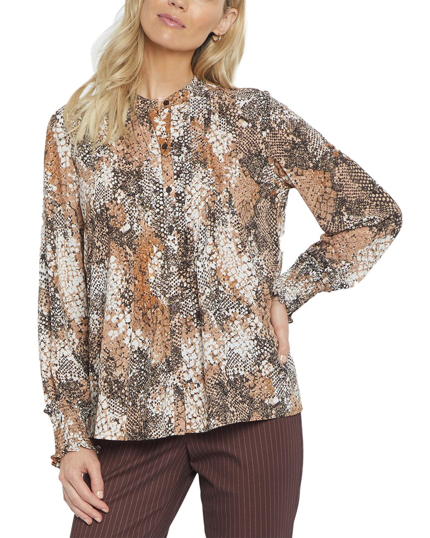Nydj Pleated Peasant Blouse