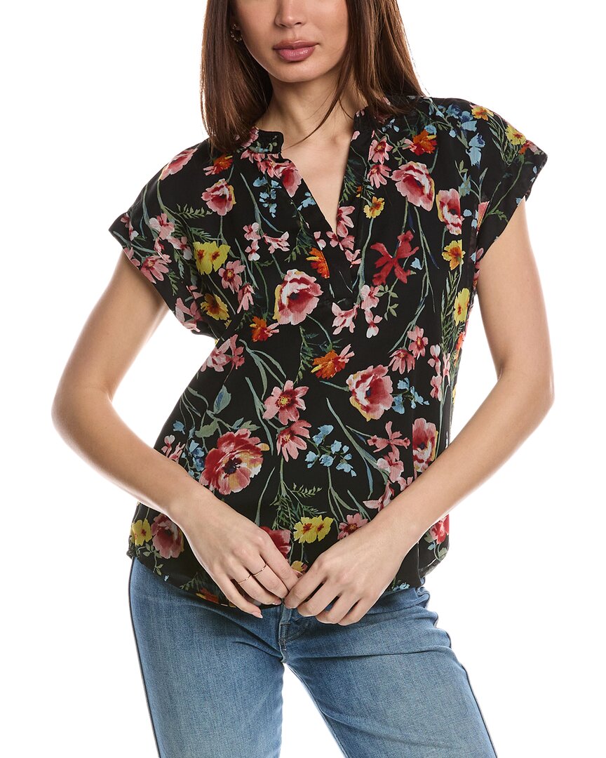 Shop Vince Camuto High-low Hem Blouse In Black