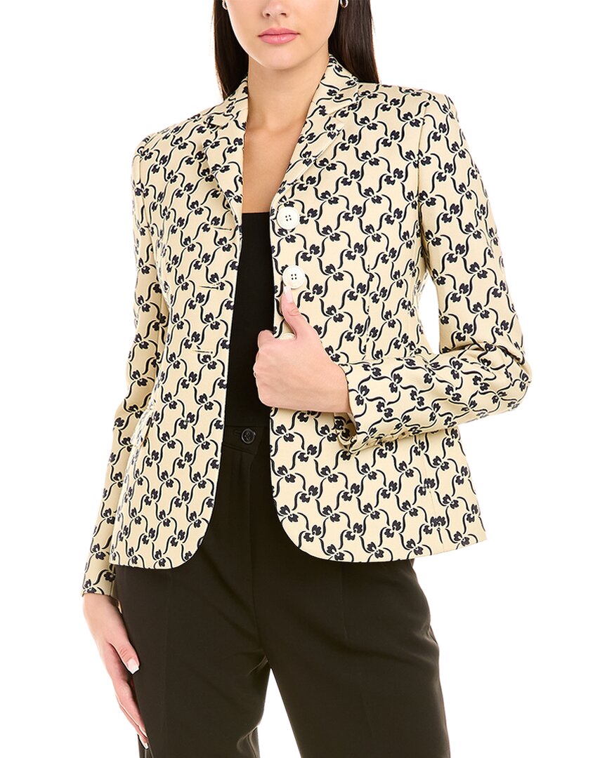 Tory Burch Printed Twill Jacket In Beige