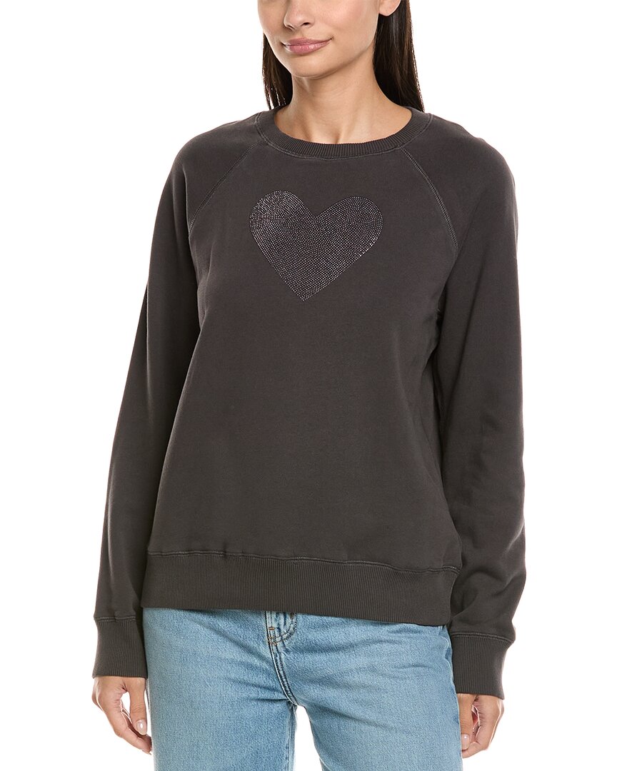 Zadig & Voltaire Strass Heart Sweatshirt In Gray