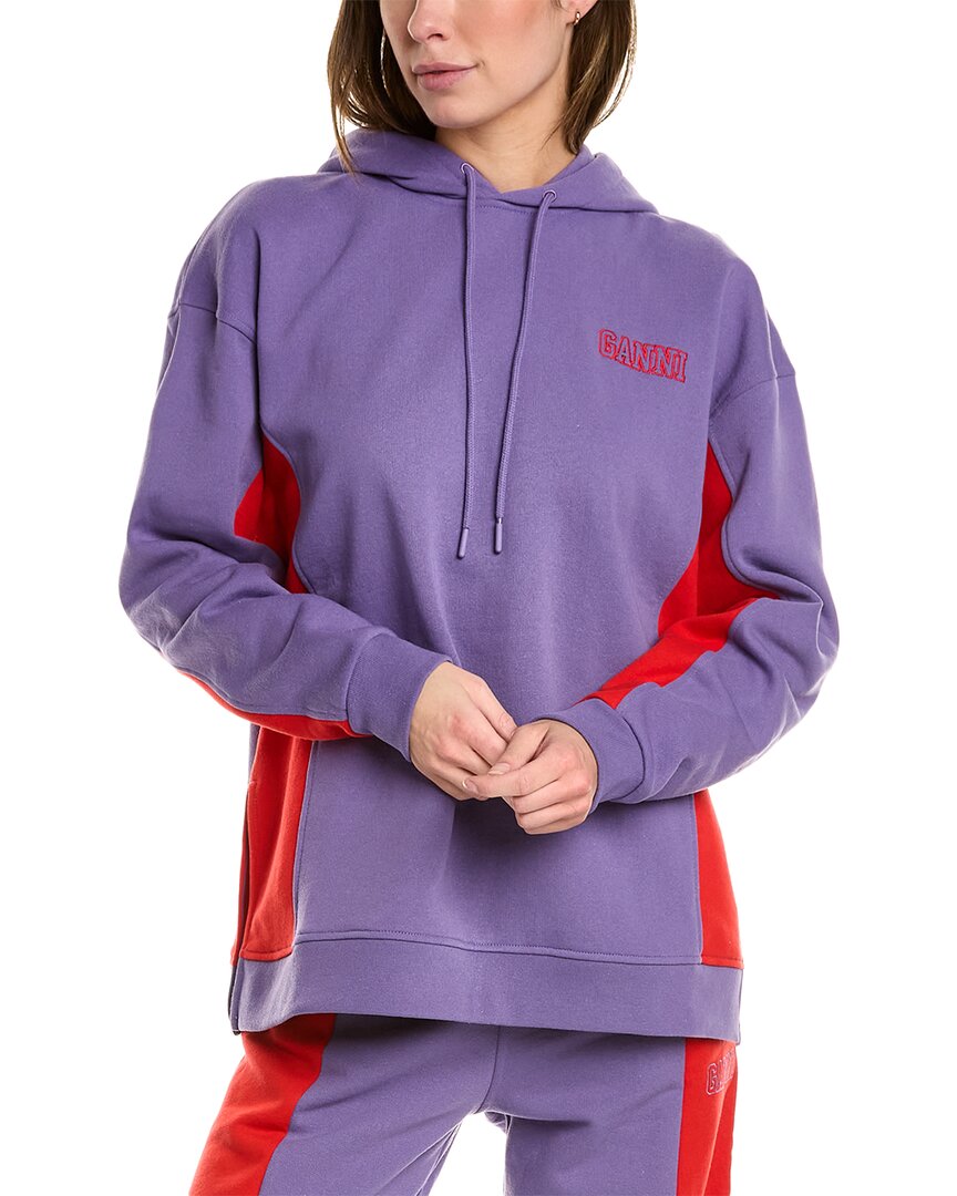 Shop Ganni Oversized Hoodie In Purple