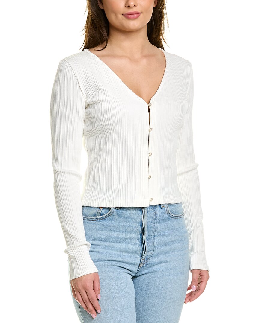 Vince Women's Collared Knit Button-front Cardigan In White