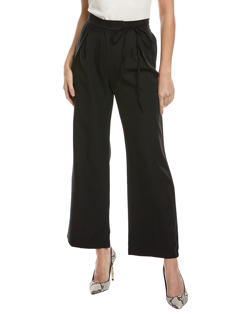 Shop Madison Miles Pleated Straight Pant In Black