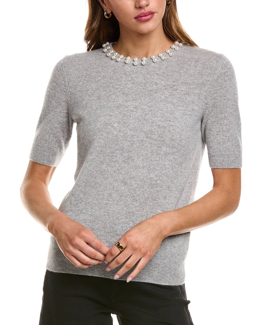 Philosophy Di Lorenzo Serafini Philosophy Pearl Bead Cashmere Sweater In Gray