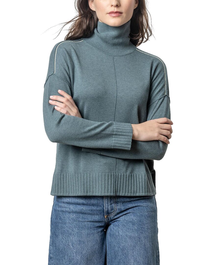 Lilla P Relaxed Turtleneck Sweater In Heron