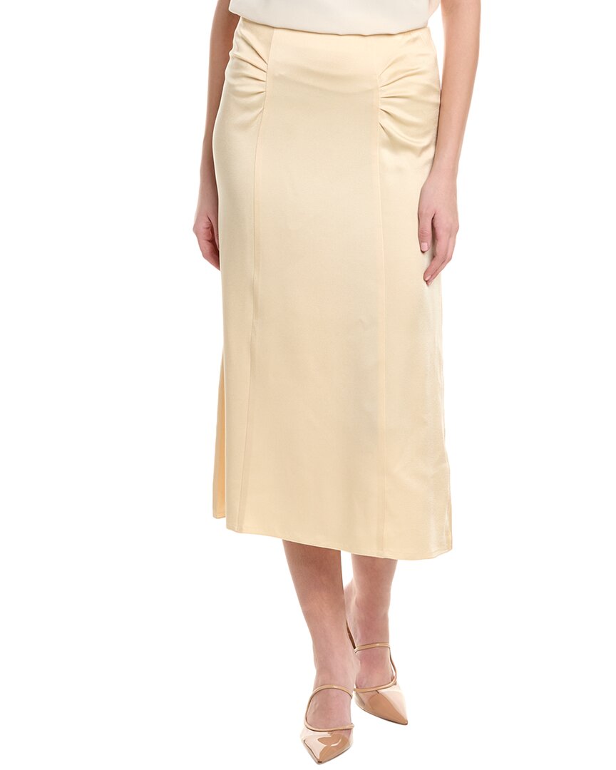 Hugo Boss High-waisted A-line Skirt With Gathered Details In Neutral