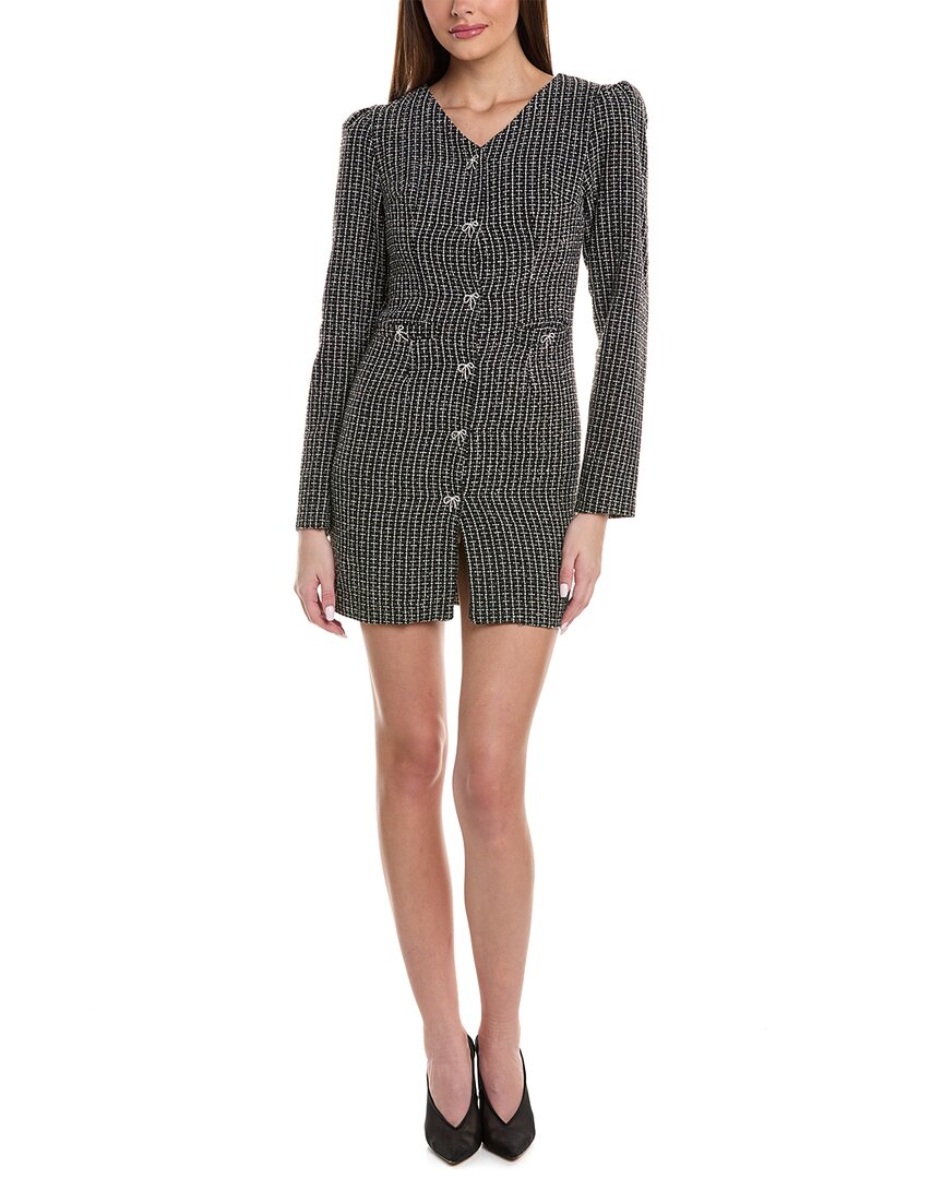 Lea & Viola Tweed Mini Dress In Black