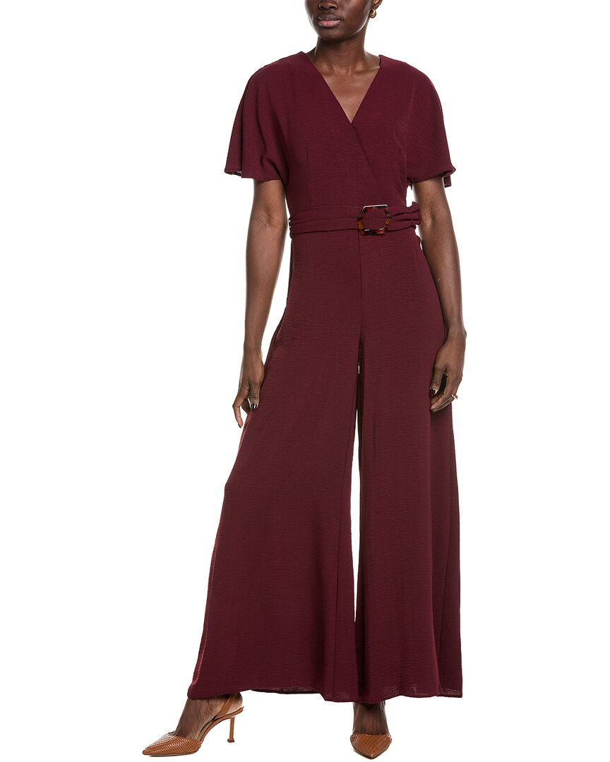 Shop Vince Camuto Plunge Jumpsuit In Red