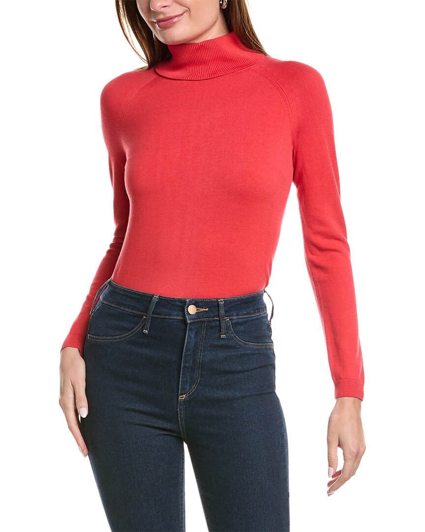 Shop Lafayette 148 New York Turtleneck Sweater In Red