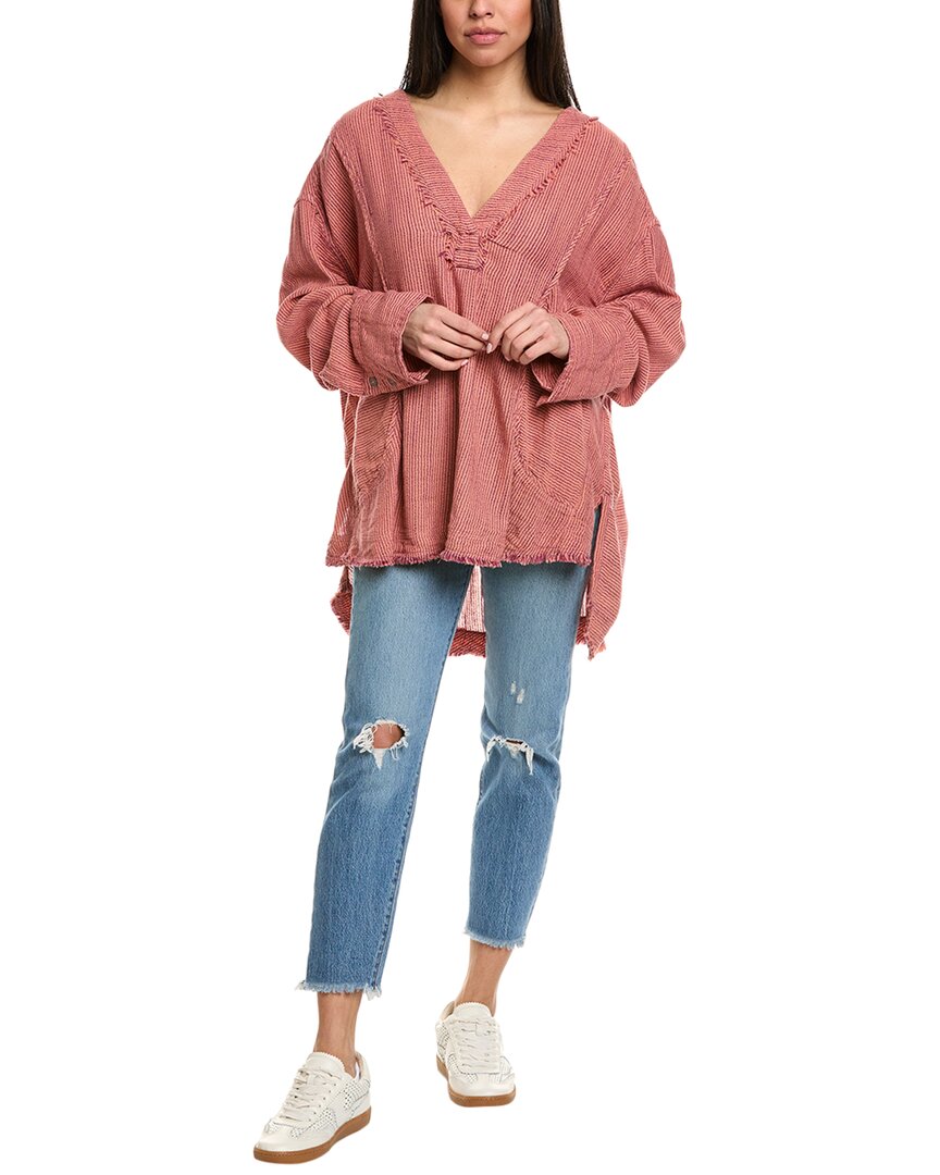 Free People By The Shore Shirt In Red