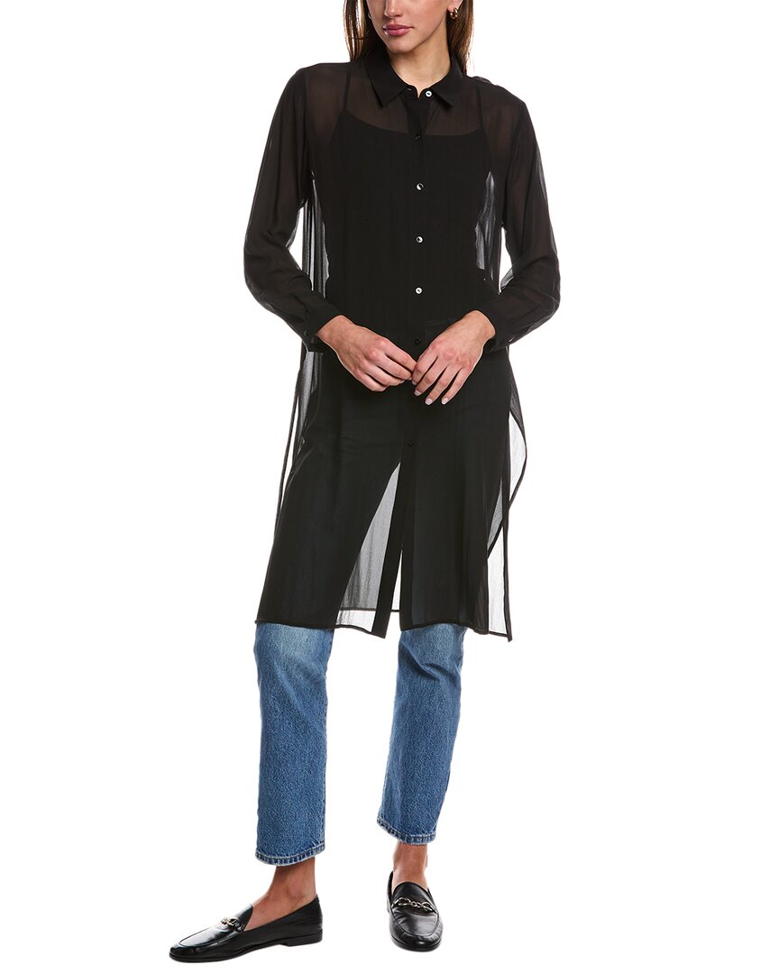 Eileen Fisher Petite Classic Collar Shirt In Black
