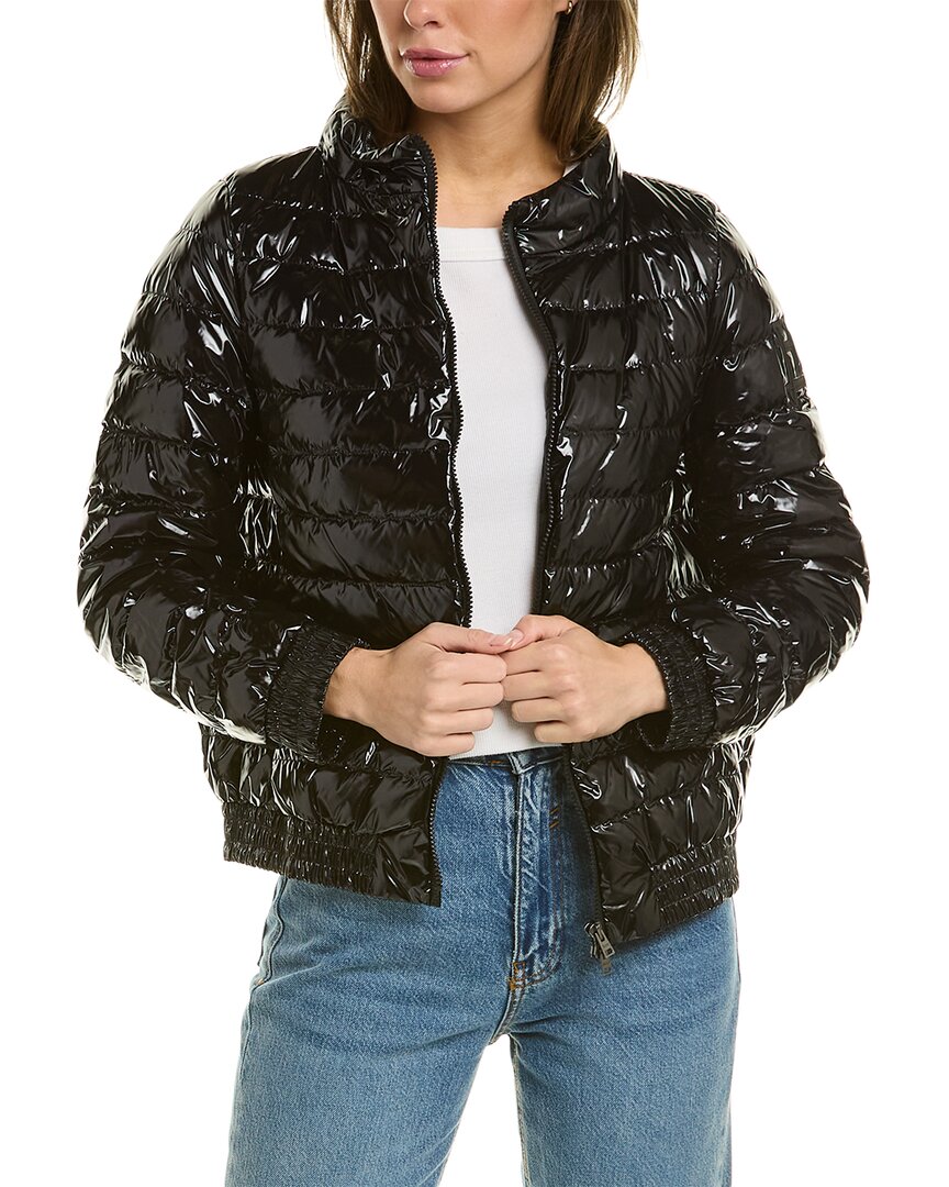 Shop Herno Glossy Down Jacket In Black
