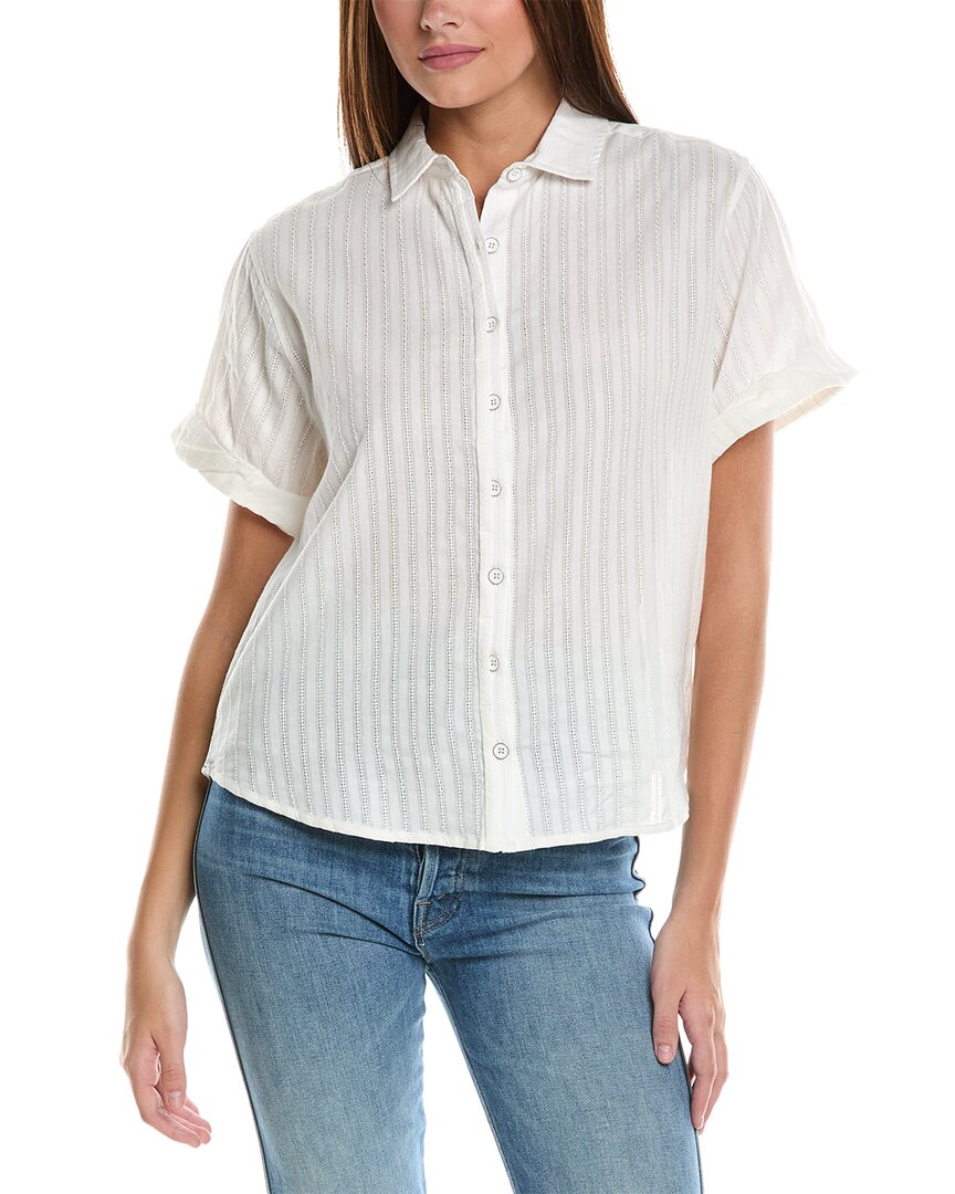 Grey State Top In White