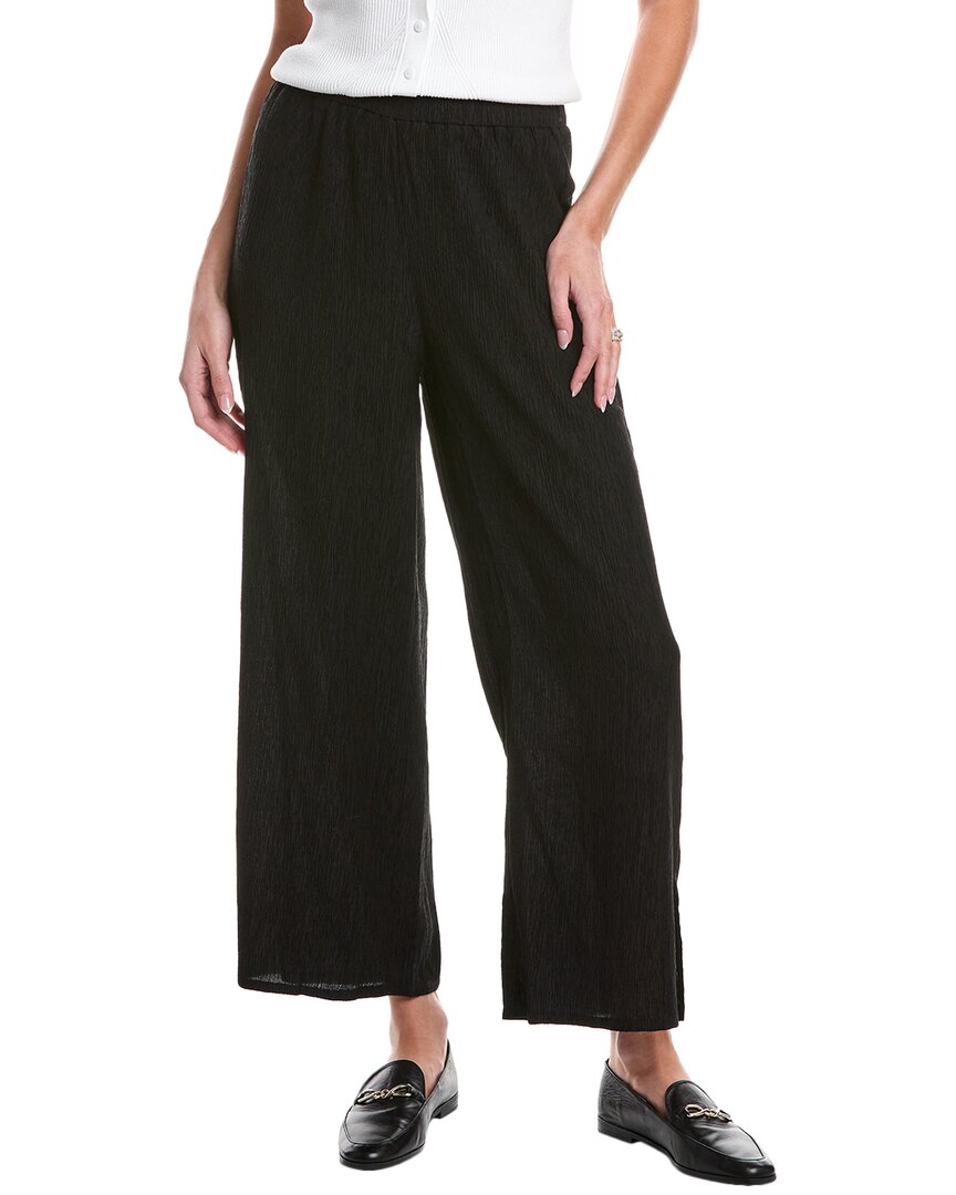 Eileen Fisher Wide-leg Stretch-jersey Trousers In Black
