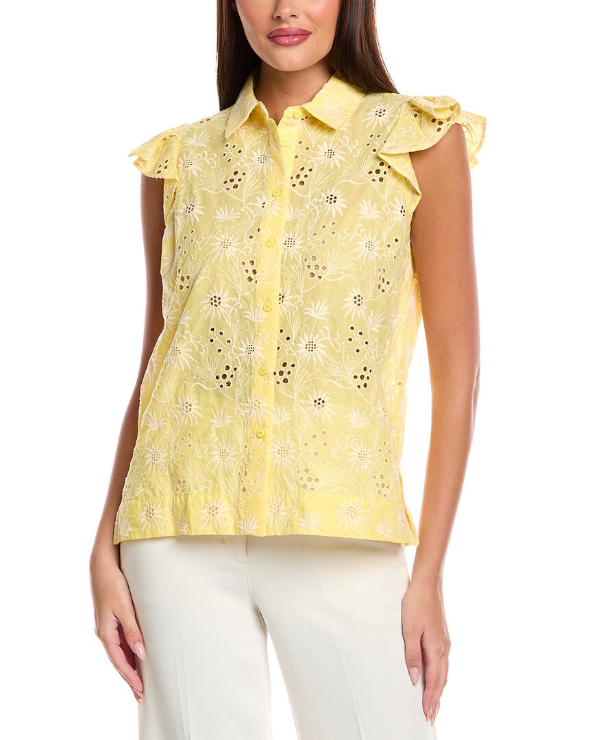 T Tahari A-line Blouse In Yellow