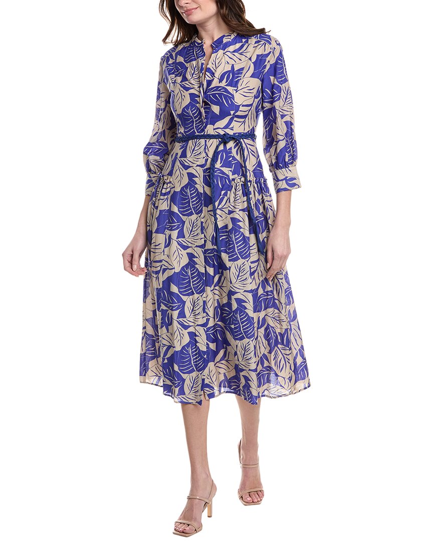 Marella Nursery Silk-blend Shirtdress In Blue