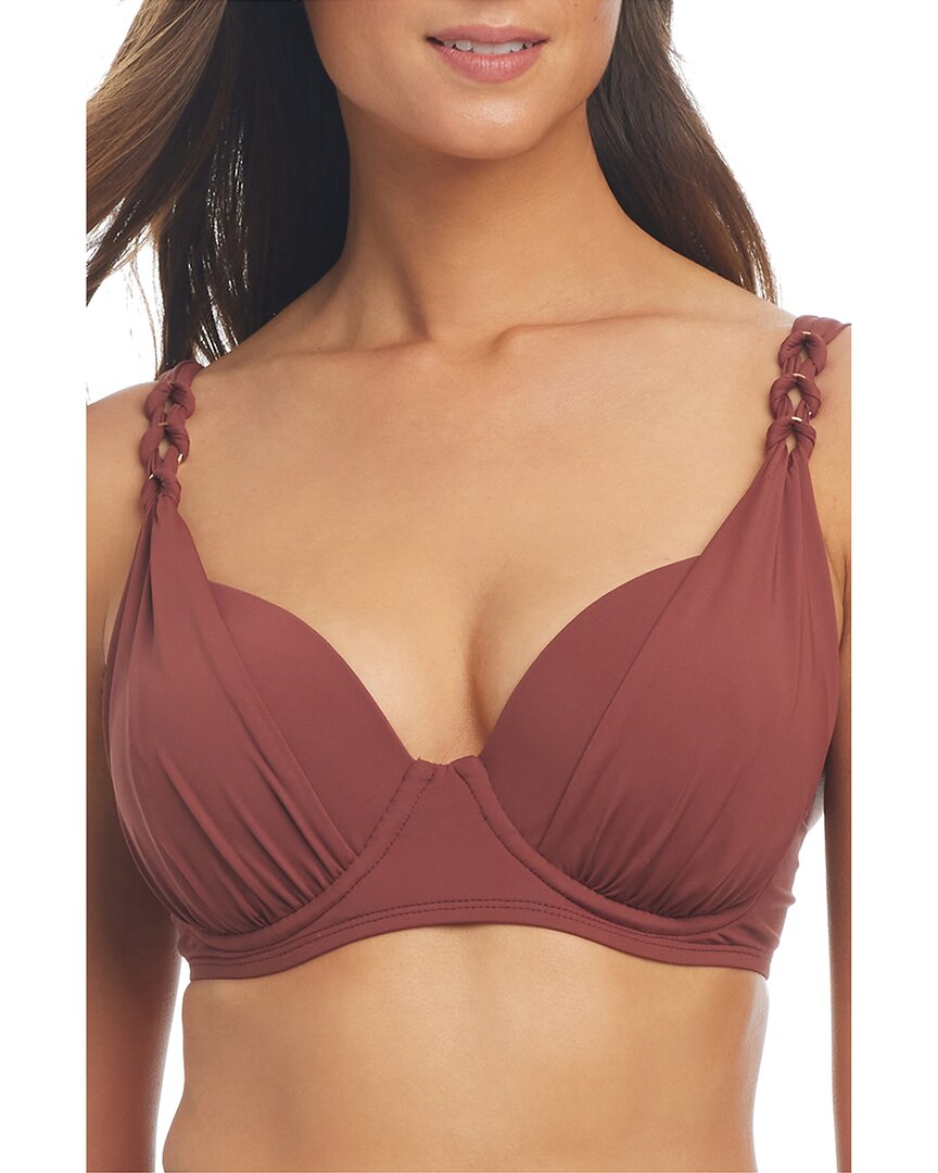 Bleu Rod Beattie Ring Master Draped Bra Swim Top