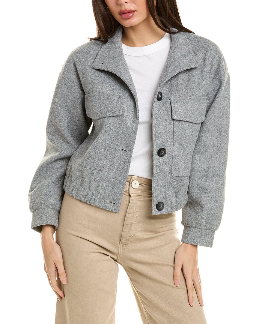 Shop Pascale La Mode Short Jacket In Grey
