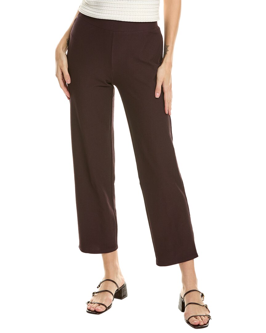 Eileen Fisher Slim Ankle Pant In Brown