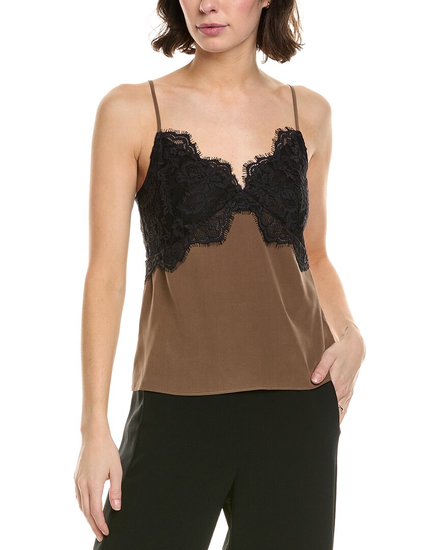 Rebecca Minkoff Blake Lace Cami Sweater In Brown