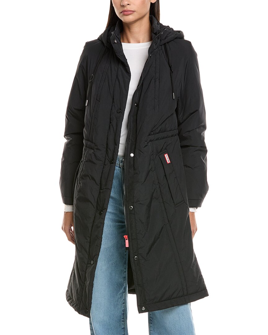 Hunter Isabelle Longline Coat In Black