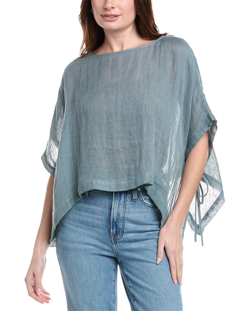 Eileen Fisher Linen Poncho In Green