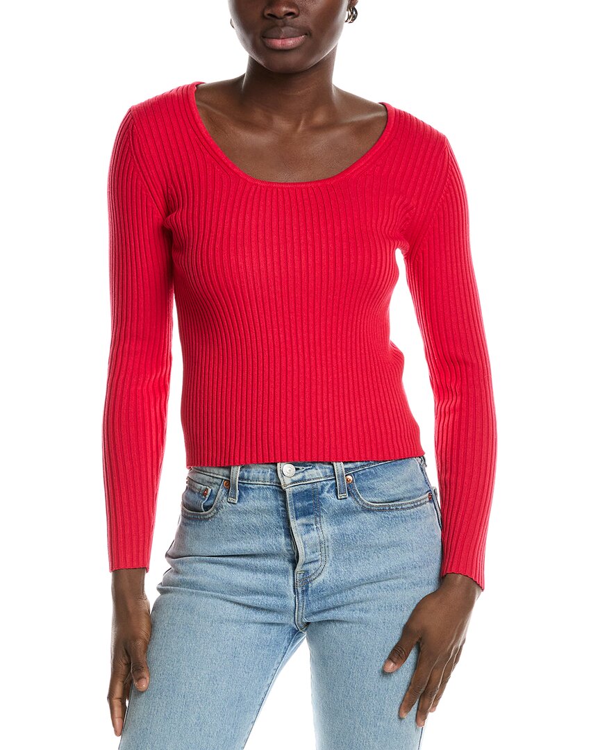 Truth Ribbed Top In Red