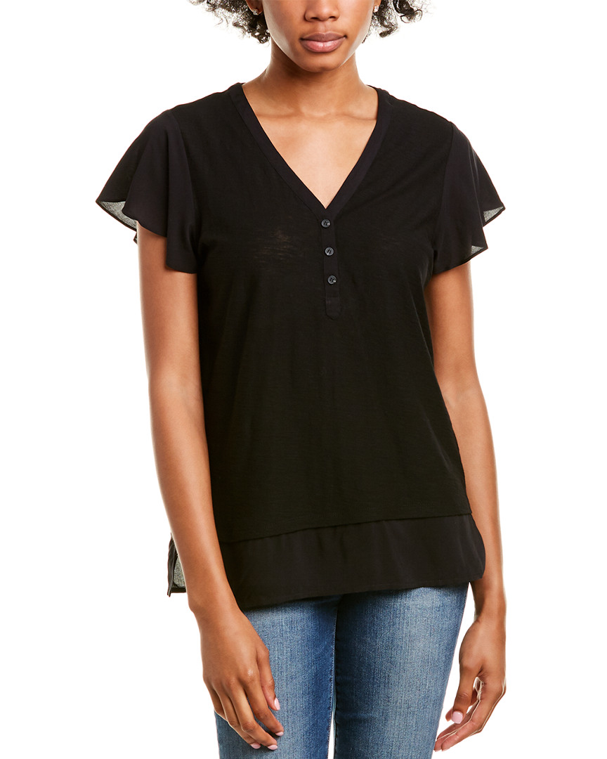 Image of Vince Camuto Flutter Sleeve Top