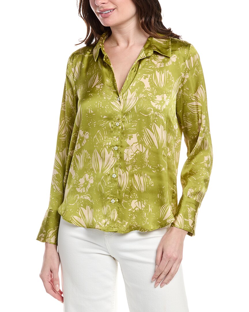 Shop Vince Camuto Satin Blouse In Green