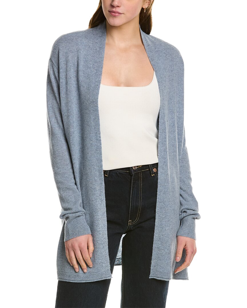 Shop Ainsley Basic Open Cashmere Cardigan In Blue