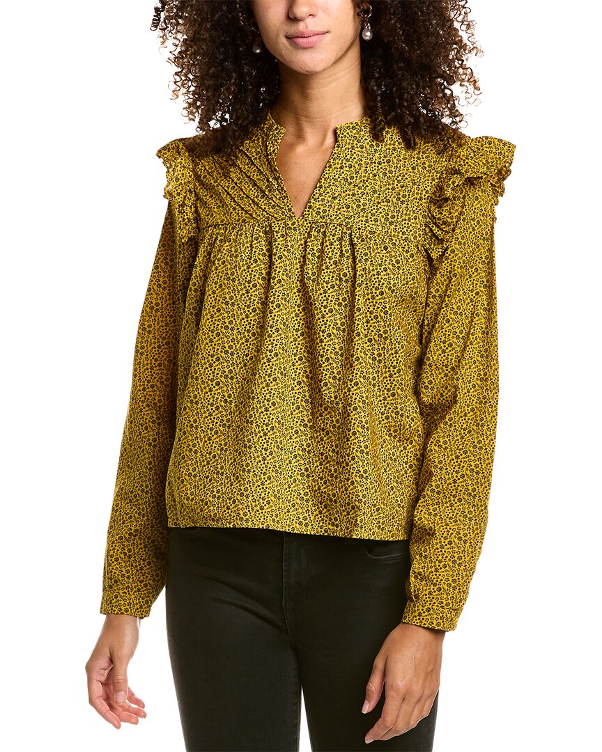 Shop Nation Ltd Tilly A-line Ruffle Blouse In Yellow