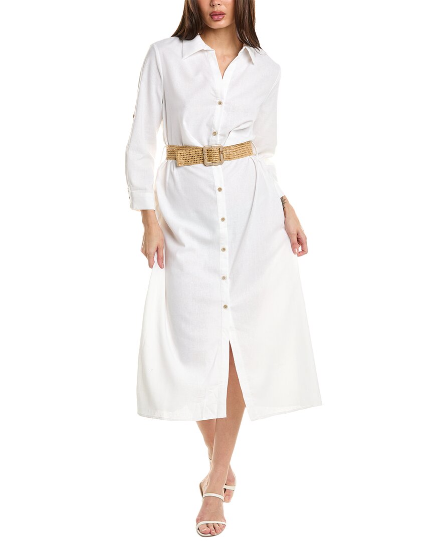 Shop Hl Affair Belted Shirtdress In White