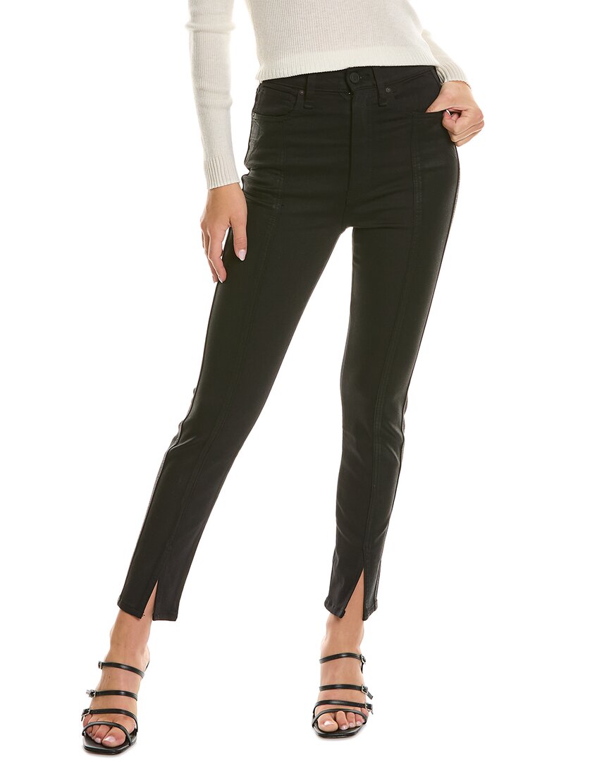 hudson jeans centerfold extreme high-rise black coated denim super skinny  ankle jean